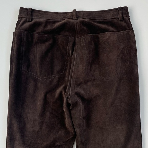 DKNY Women's Brown 100% LEATHER Pants Size 4 - Picture 4 of 10